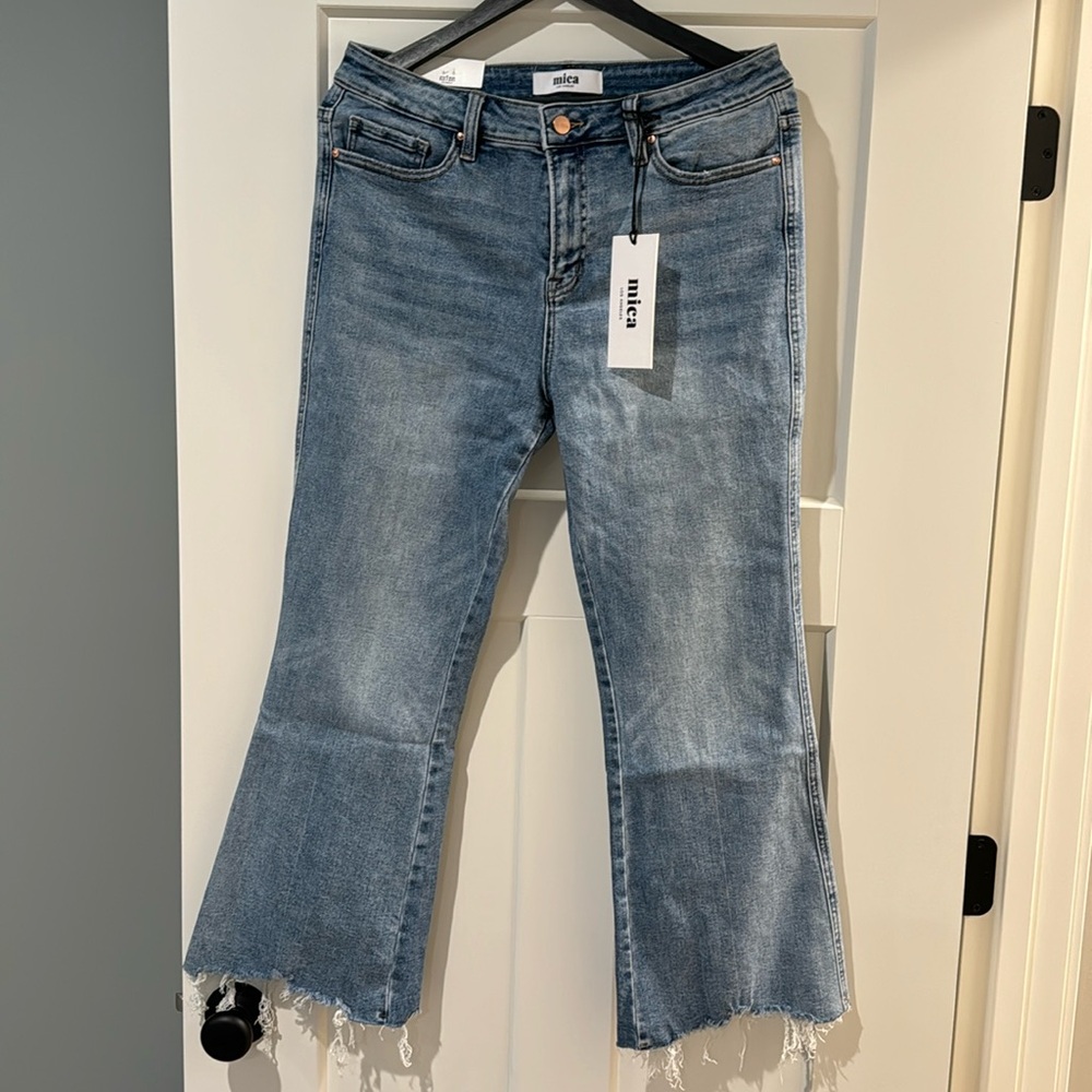 Mica denim: high rise, crop flare jeans. Size 30 NEW!